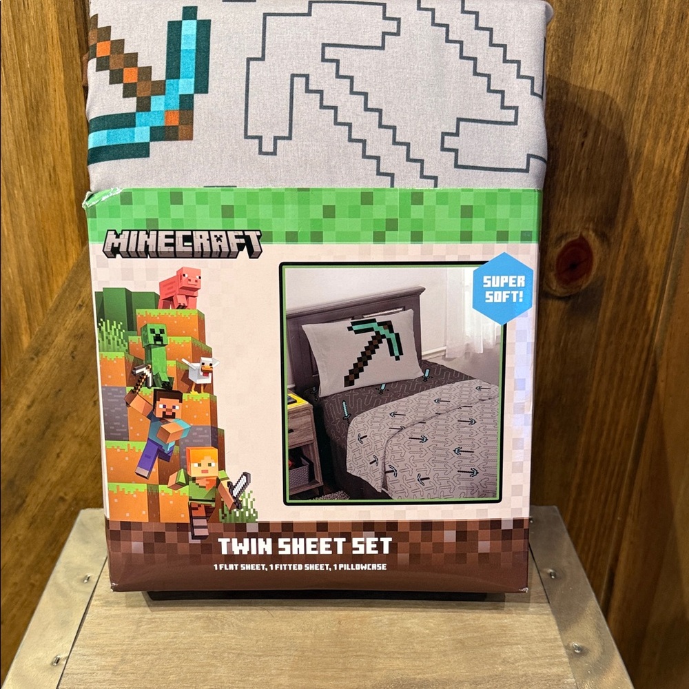 Minecraft Twin Sheet Set - Gray